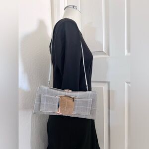 Salvatore Ferragamo Bow Clutch Shoulder Stripes Bag WOMEN Made In Italy